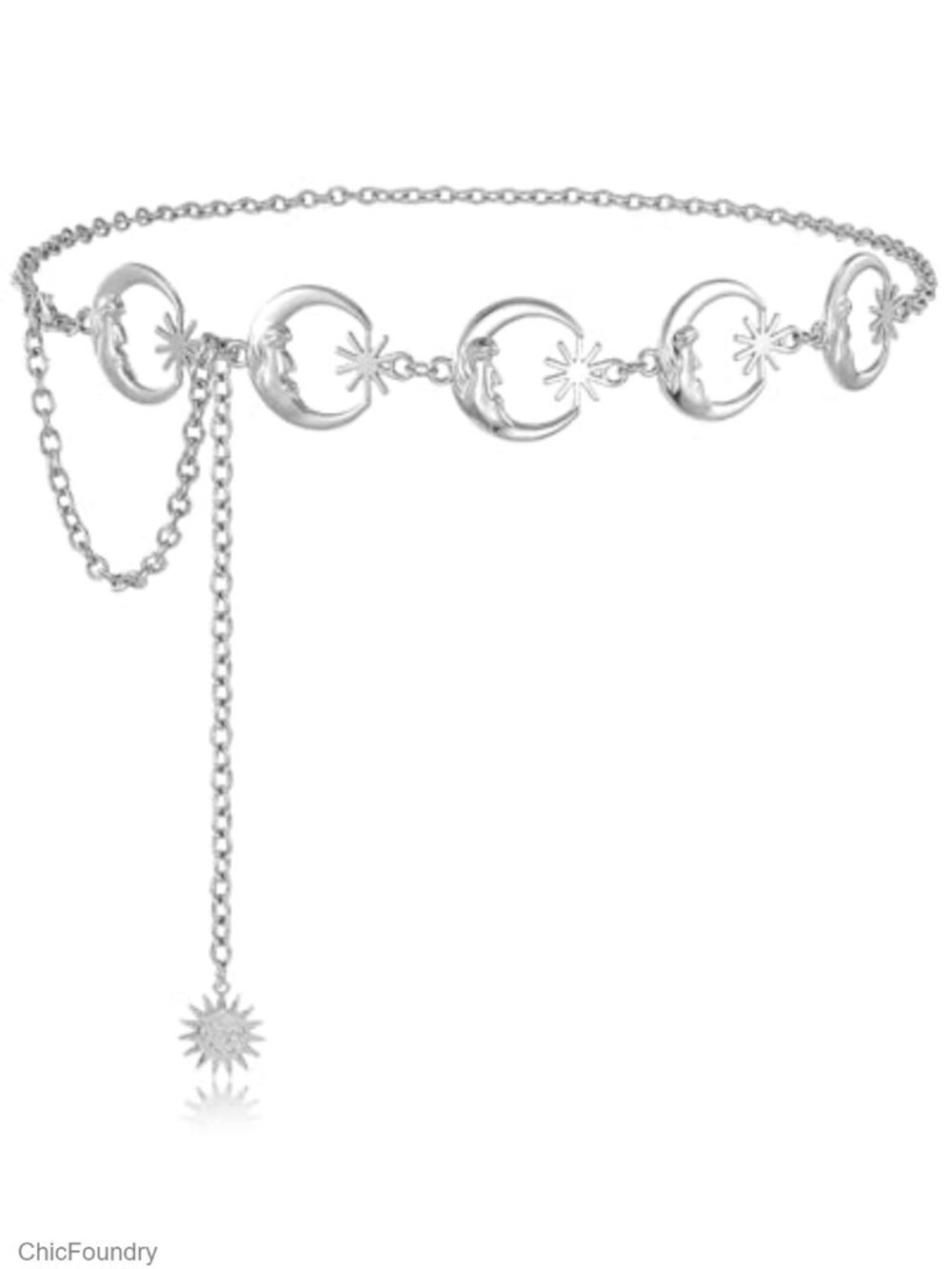 Women's Metal Chain Belt Fashion Waist Belt for Dress Jeans